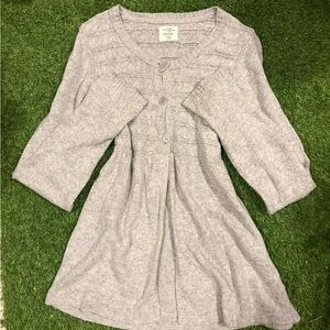 Gray Knit Cardigan Sweater